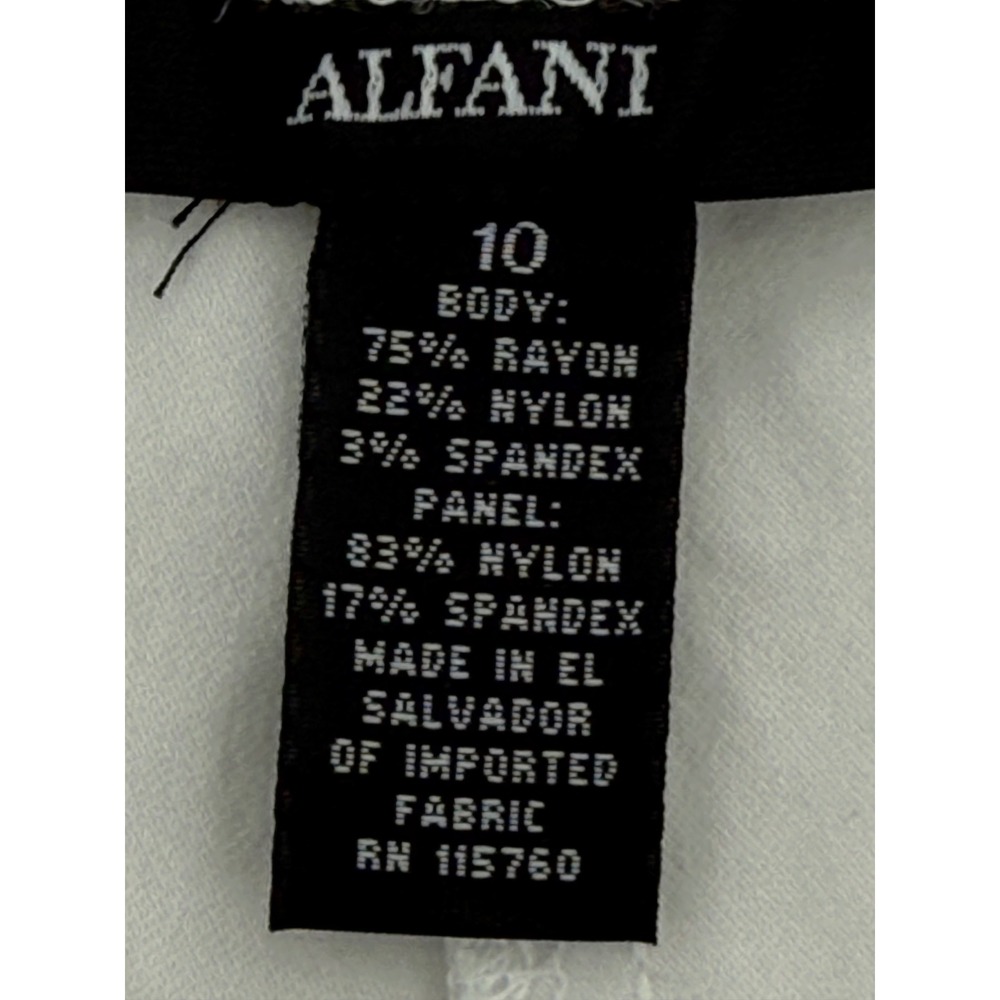 Alfani Womens White Pull On Stretch Slim Leg Dress Pants Sz 10 - Picture 9 of 10